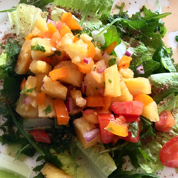 Sprouted Flax with Pineapple Salsa Salad